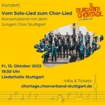 Vom Solo-Lied zum Chor-Lied: Konzertabend mit dem Jungen Chor Stuttgart